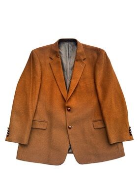 Turnbury Mens 100% Camel Hair Brown Blazer Sport Coat Jacket Size 48R
